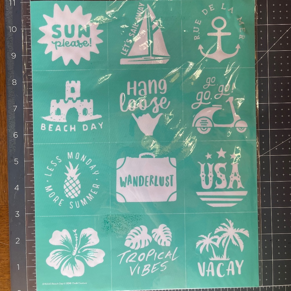 NEW Chalk Couture B Size Transfer - Beach Day Minis - B192143